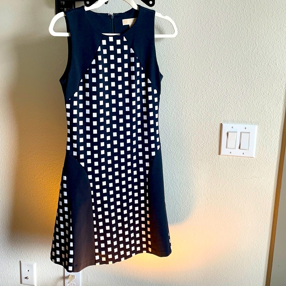 Michael Kors blue and white checkered dress